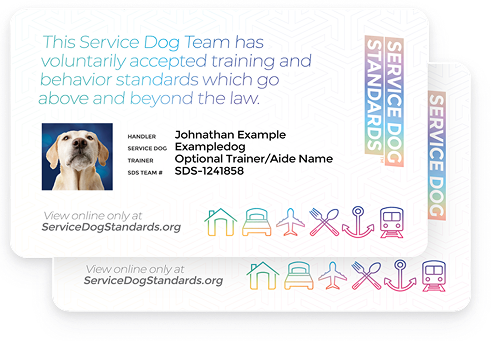 Example Service Dog ID card